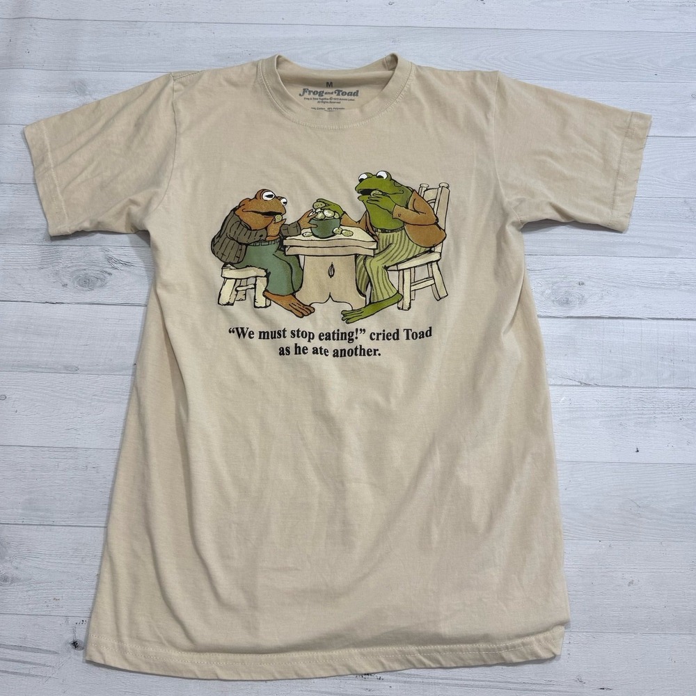 Frog and Toad adult unisex we must stop eating short sleeve shirt medium